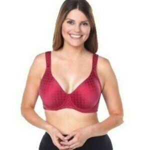 Leading Lady Womens The Bridgette Full Coverage Bra Style 5028 Size 44C Red